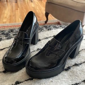 Patent leather Loafer Platform Heels, size 11, Madden Girl, NWOT